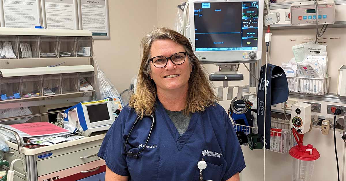 Dr. Laura Vogel-Schwartz in the emergency department.