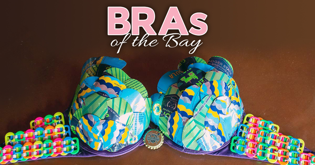 Image of decorated bra promoting BRAs of the Bay