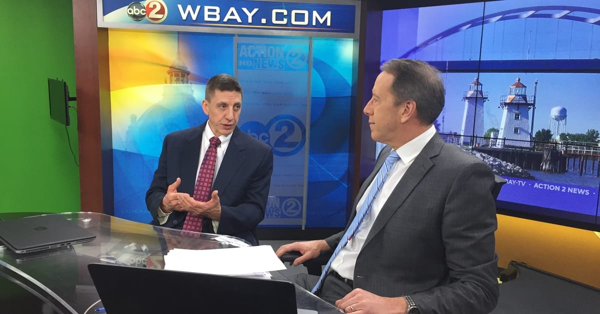 Dr. William Witmer of Aurora BayCare Cardiology chats with WBAY Channel 2 News anchor Kevin Rompa