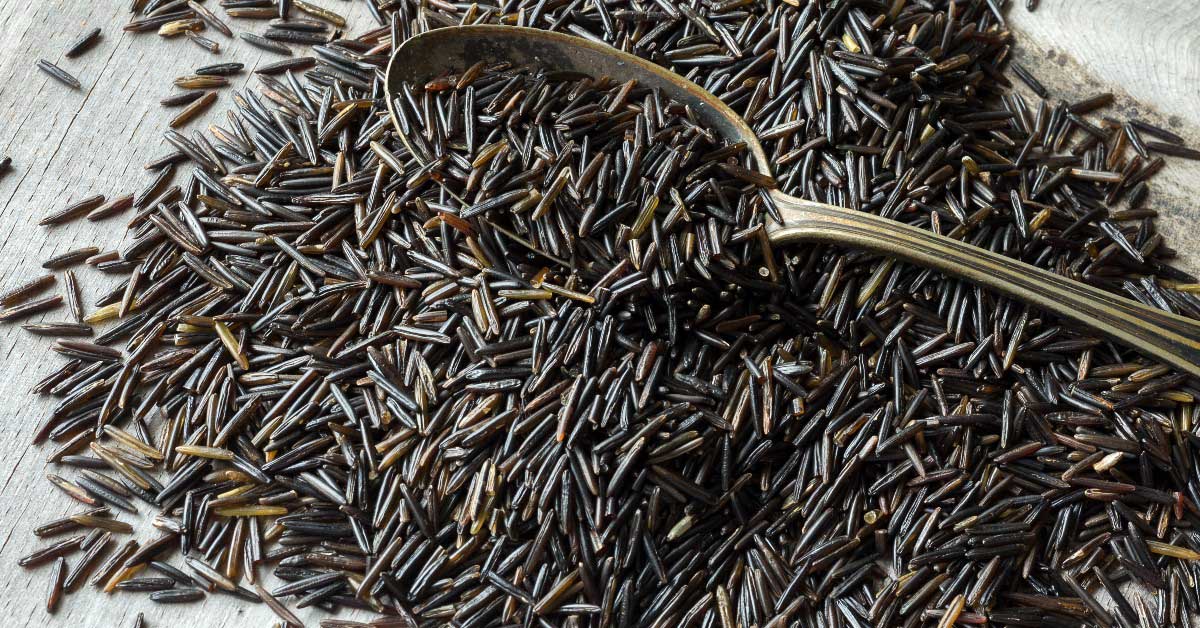 wild rice with a spoon